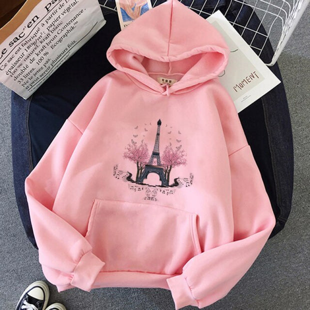 Eiffel Tower Print Sweatshirt - Sara closet