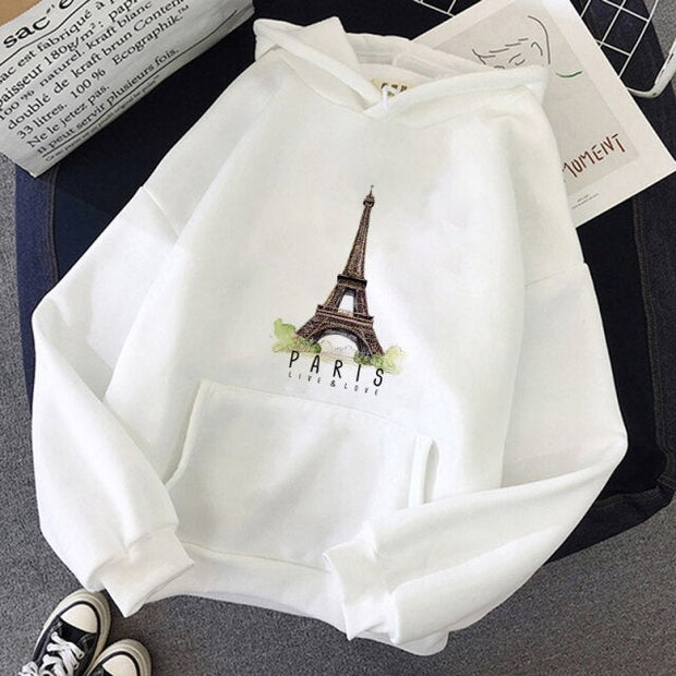 Eiffel Tower Print Sweatshirt - Sara closet
