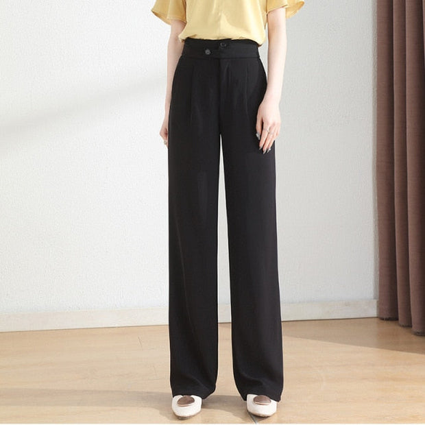 Ice Silk Wide Leg Pants - Sara closet