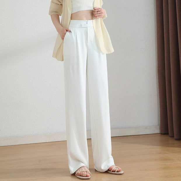 Ice Silk Wide Leg Pants - Sara closet