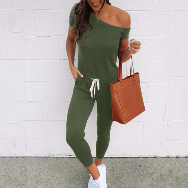Women Off Shoulder Jumpsuit - Elegant and Chic One-Piece for Effortless Glamour