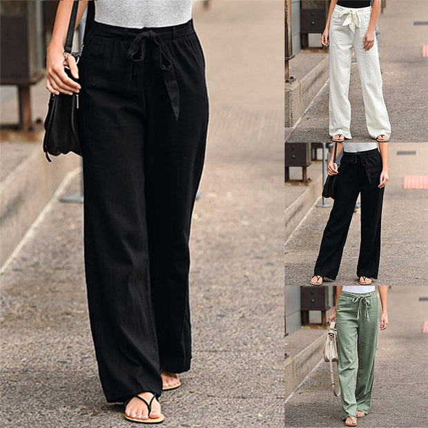 Women's high waist straight trousers, tailored for a sleek, sophisticated look. Versatile and flattering, ideal for both casual and formal occasions.