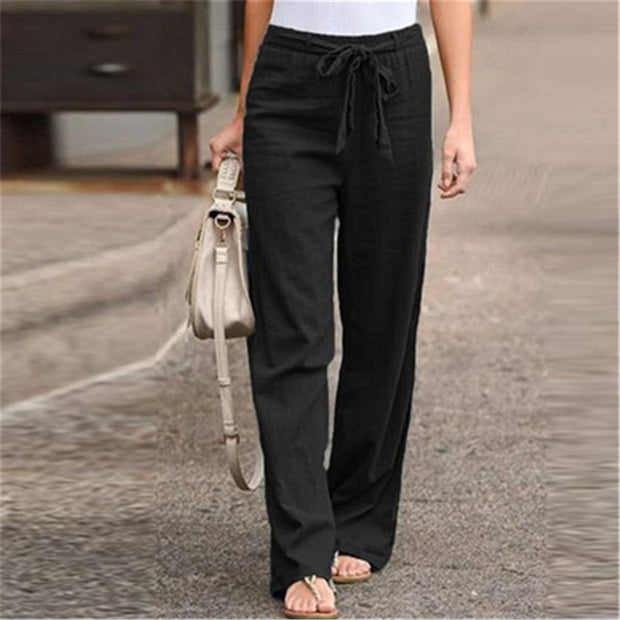 Women's high waist straight trousers, tailored for a sleek, sophisticated look. Versatile and flattering, ideal for both casual and formal occasions.