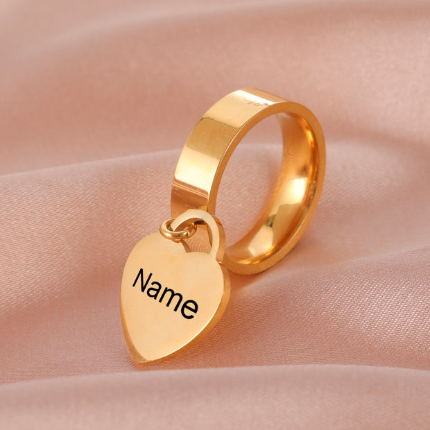 Heart-shaped Name Ring - Sara closet