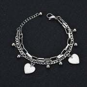 #ChainLinkHeartBracelets #HeartBracelets #ChainBracelets #HeartJewelry #BraceletStack #FashionAccessories #JewelryLovers #TrendyBracelets #ChicJewelry #HeartCharmBracelet